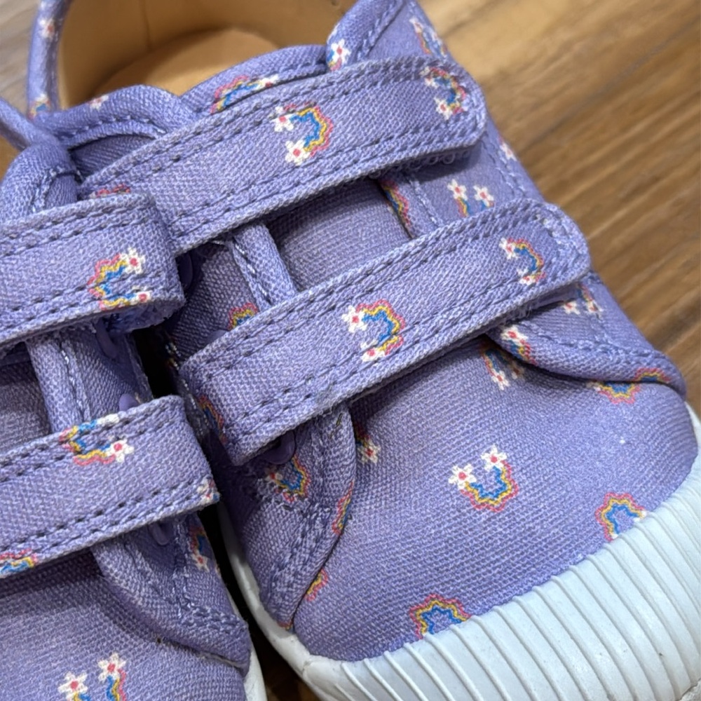 Toddler girl sneakers purple floral straps 7 tennis shoes - Picture 6 of 6